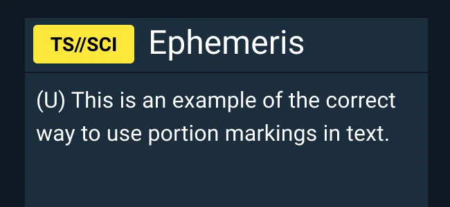 Do: Use colored Tags for general section markings and text portion marking in portions lower in the visual hierarchy  